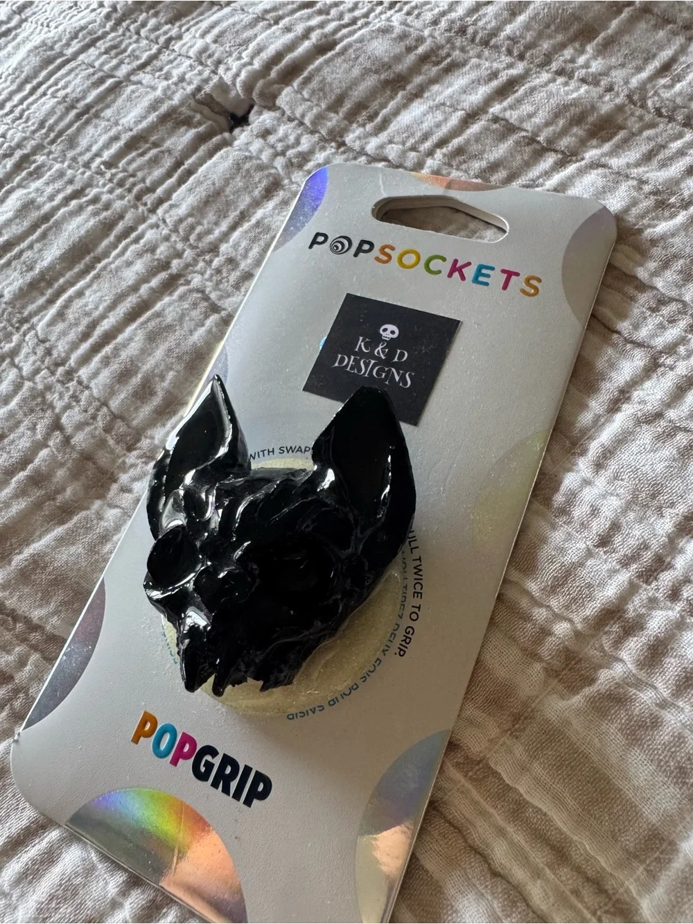 PopSockets PopGrip Black Bat Ear Phone Grip